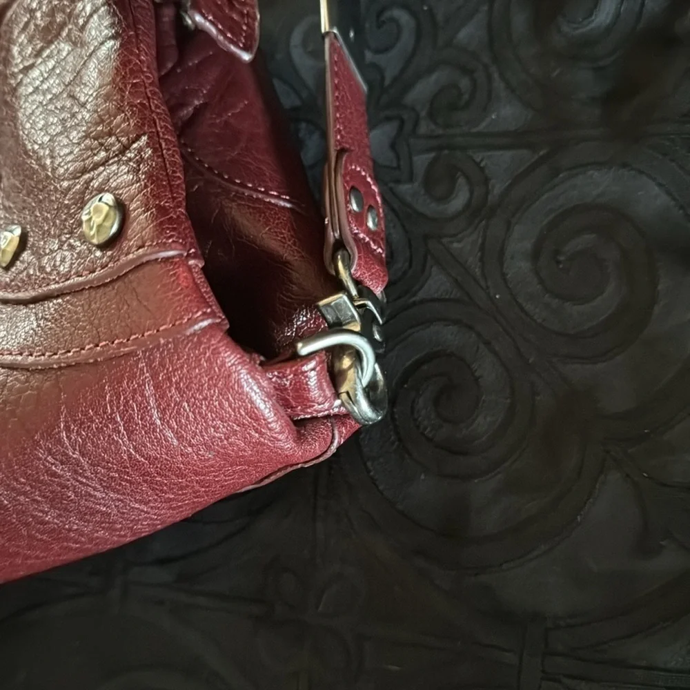 Foley  + Corrins burgundy leather tote bag
